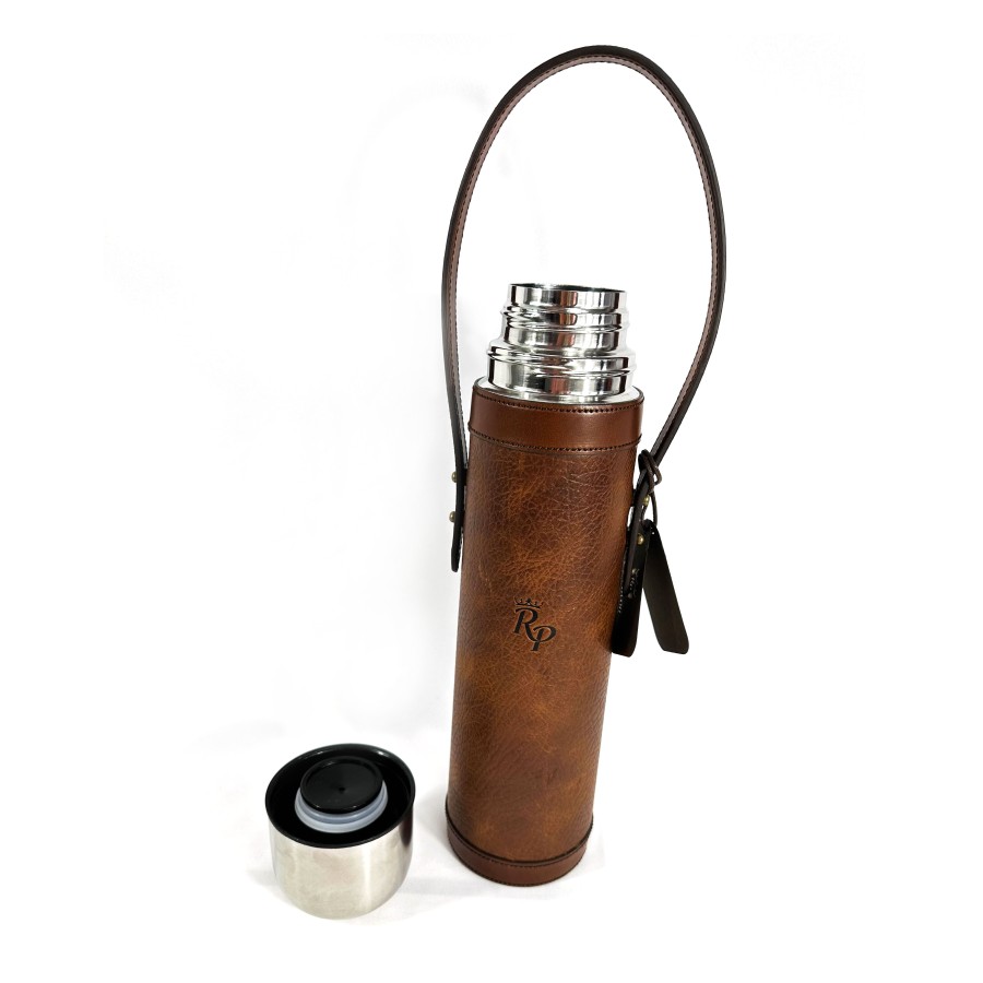 Thermos + set 6 verres REY PAVON cuir 1L