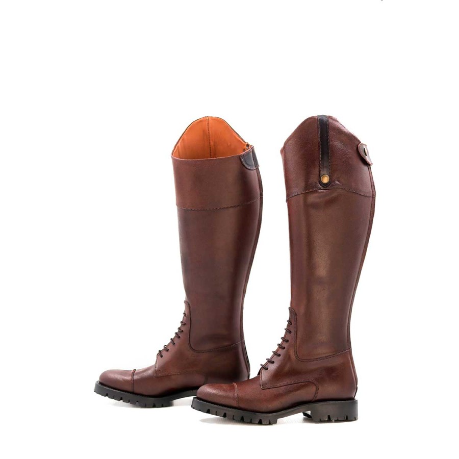 Bottes Cavalier à talon en cuir (Rouge Mahogany) - Femme | Site Bottes Cavalier à talon en cuir (Rouge Mahogany) - Femme | Site