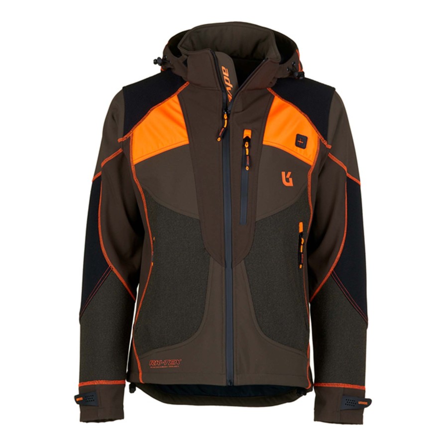 Veste imperm able UNIVERS San Gottardo doubl e polaire avec poche carnier VERT et orange fluo Taille S